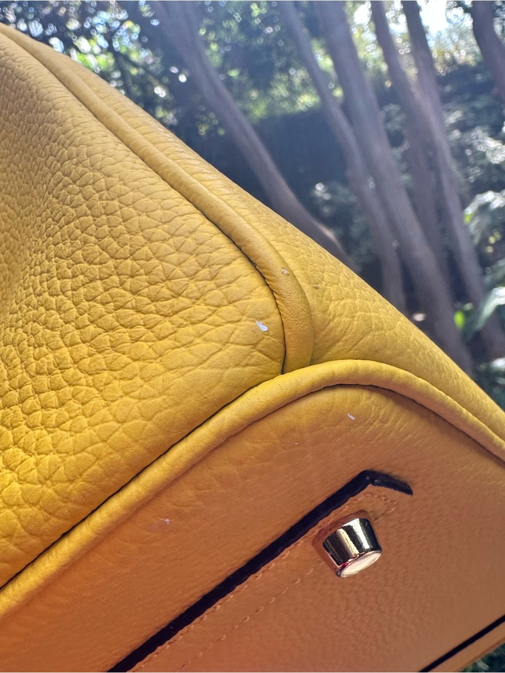 INSPIRED Togo Leather Structured Tote in Vibrant Yellow - Size 35 GOLD Hardware - Picture 9 of 15